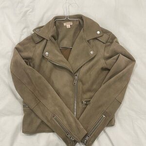 Xhilaration Tan Leather Jacket Relaxed Fit